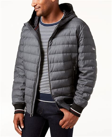 michael kors puff jacket removablehood mens|Michael Kors lightweight puffer jacket.